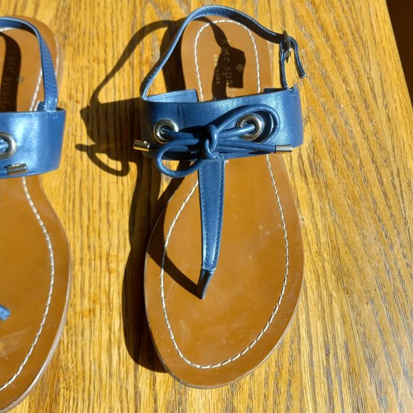 Kate Spade Navy Blue Thong Sandals - Picture 15 of 16